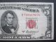 1953a $5 Red Seal Legal Tender B - A Block,  Us Old Collectible Paper Money Cash Small Size Notes photo 1