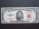 1953a $5 Red Seal Legal Tender B - A Block,  Us Old Collectible Paper Money Cash Small Size Notes photo 3