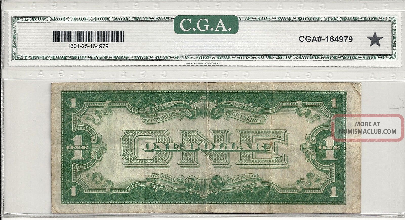 1928 Silver Certificate/funny Back/circulated One Dollar Currency/cga 25