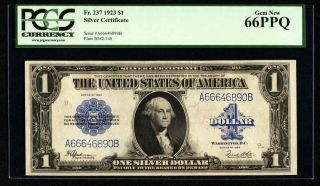 1923 $1 Silver Certificate Banknote 237 Gem Uncirculated Certified Pcgs - Cu66ppq photo