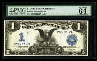 1899 $1 Silver Certificate Banknote Fr - 233 Certified Choice Uncirculated Pmg - 64 photo