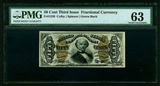 U.  S.  1864 - 69 50 Cents Fractional Currency Fr - 1339 Certified Pmg 