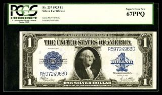 1923 $1 Silver Certificate Banknote 237 Gem Uncirculated Certified Pcgs - Cu67ppq photo
