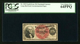 1869 - 75 25 Cents Fractional Currency Fr1302 Certified Pcgs Very Choice 64ppq photo