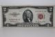 United States Two Dollar Bill Paper Money 1953 Circulated Red Stamp Small Size Notes photo 2