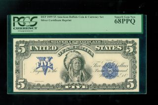1899/2001 $5 Indian Reprint Pcgs Gem 68 Ppq. photo