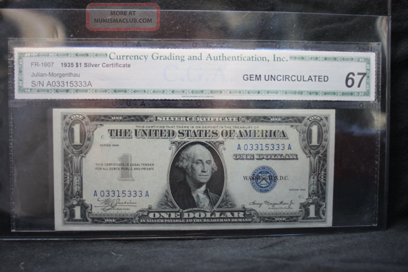 1935 Silver Certificates Gem Uncirculated Cga 66 67 Complete Series