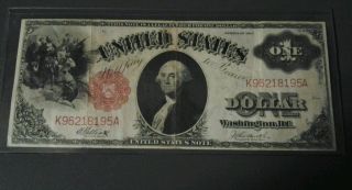 1917 Red Seal1 - Dollar Us - Note Legal Tender _vf_ Peace Of History photo