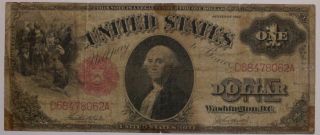 1917 $1 Large Size Note United States Note Teehee & Burke photo