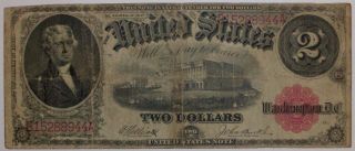 1917 $2 Large Size Note United States Note Elliott & Burke photo