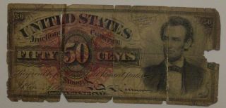 1863 50 Cents Lincoln Fractional Currency Fr.  1374 photo