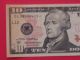 2004a $10 Star Note About Uncirculated Gl 08996433 Small Size Notes photo 2