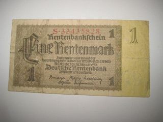Germany Banknote - 1 Retenmark - 1923,  - Size: 12_6cm. photo