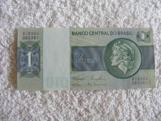 Bank Of Brasil 1 Um Cruzeiro Paper Bill World Money photo