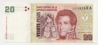 Argentina 20 Pesos Nd 1999 Pick 349 Unc photo