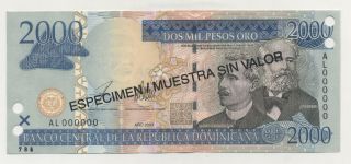 Dominican Republic 2000 Pesos 2003 Pick 174.  S Unc Specimen photo