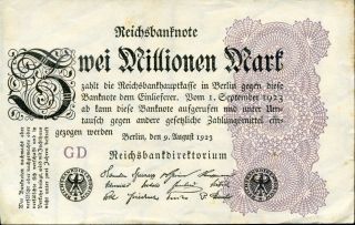 Germany 2,  000,  000 2000000 Mark 1923 P - 104a Vf ' Watermark G/d Is Stars ' photo