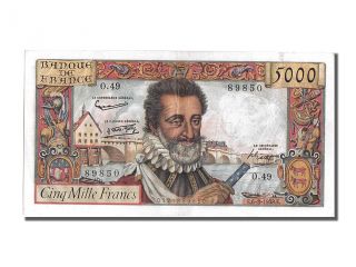 French Paper Money,  5000 Francs Type Henri Iv photo