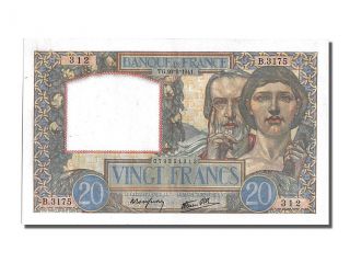 French Paper Money,  20 Francs Type Science Et Travail photo