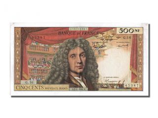 French Paper Money,  500 Nouveaux Francs Type Molière photo