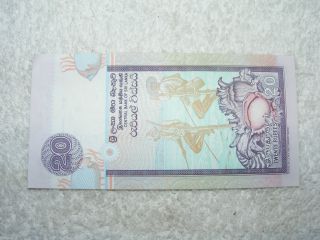 Central Bank Of Sri Lanka 20 Rupees Paper Bill World Money photo