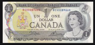 1973 $1 Canada Bank Note,  Bcv008960 Crow - Bouey,  Unc photo
