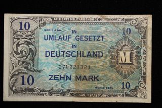 1944 Germany.  10 (zehn) Mark.  Military. photo