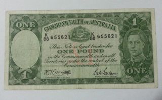 Australia Kg Vi (p - 26b),  £1 - »vf+« (c.  V.  $200) 1941 photo