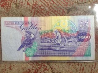 Suriname 2000 Gulden 1995 Unc P 142 P142 Banknote photo