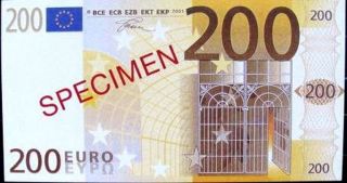 Germany 2001 - Specimen - Banknote - 200 Euro Uncirculated photo