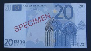 France 2001 - Specimen Banknote - 20 - Euro Uncirculated photo