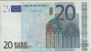 20 Euro Slovakia[e] Draghi,  Code [r031e5] Circulated Rare For Collectors. photo