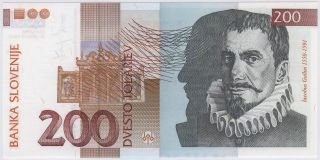 Slovenia 200 Tolar Banknote 2004 Unc Nr Paper Money photo