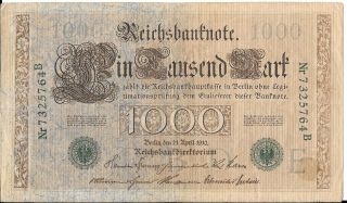 1910 1000 German Marks Note photo