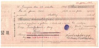 Kingdom Of Yugoslavia - Promissory Note / Bill Of Exchange (bond) 52 Dinars 1925 photo