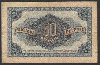 East Germany (ddr) - 50 Pfennig 1948 Note / Banknote - P 8b / P8b (f - Vf) photo