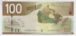 2004 Bank Of Canada $100 Radar S :eja0227220 Choice Uncirculated $225 B1107 photo