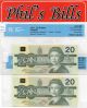 1991 $20 Cons Low Serial ' S:a/a0000027 - 28 Without Serif Almost Unc - 58 $300 P193 Canada photo 1