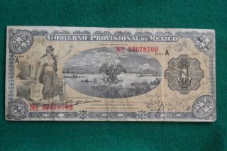 1914 Note 1 Peso Gobierno Provisional Mexico - Revolutionary Veracruz photo