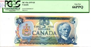 1979 Bank Of Canada $5 Note,  30000000537,  Bc - 53a,  Gem - 66,  Rare B919 photo