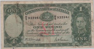 1942 Australia One Pound Note photo