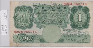 1948 - 1960 British One Pound Note photo