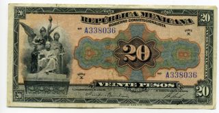 Mexico 20 Pesos 21.  07.  1915 S687a photo