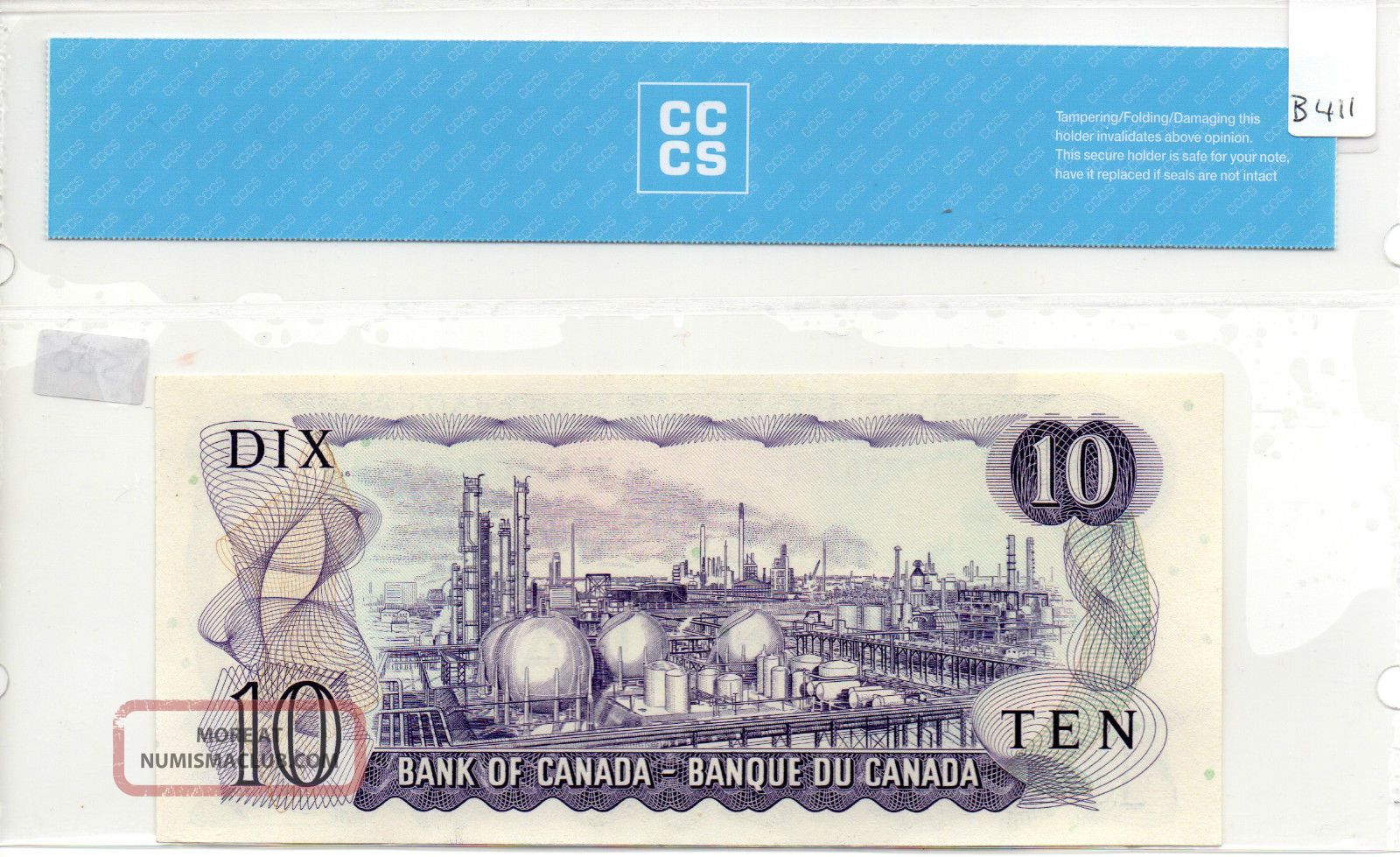 1971 Canada $10 Replacement Note Cccs Graded Unc - 64 Law - Bou Va, Bc