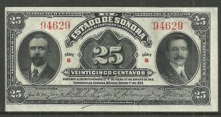 Mexico $0.  25 Centavos P.  S1069 (unc) From 1915. photo