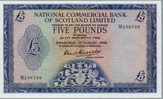 5 Pounds Uncirculated Scotland Banknote,  01 - 08 - 1966,  Pick 272 - A photo