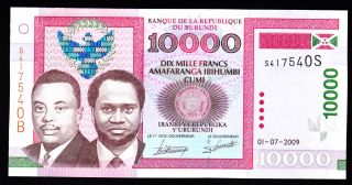 Burundi 10000 Francs 2009 S Pick Unc. photo