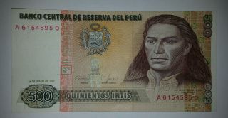 1987 Peru 500 Intis Banco Central De Reserva Del Peru photo