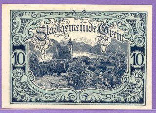 Grein Austria Notgeld Single Note 10 Heller Serial Number 1842 photo