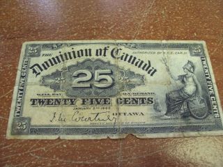 1900 Dominion Of Canada.  25 - Shinplaster photo